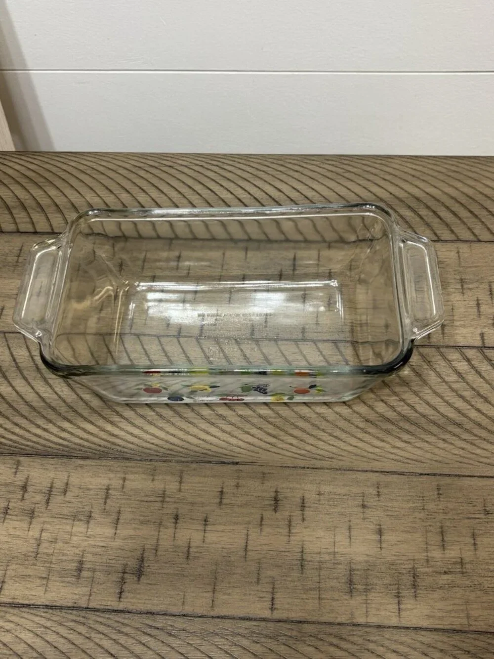 Vintage Anchor Ovenware Loaf Dish Clear Glass Lemons Grapes 1.5 qt. Replacement